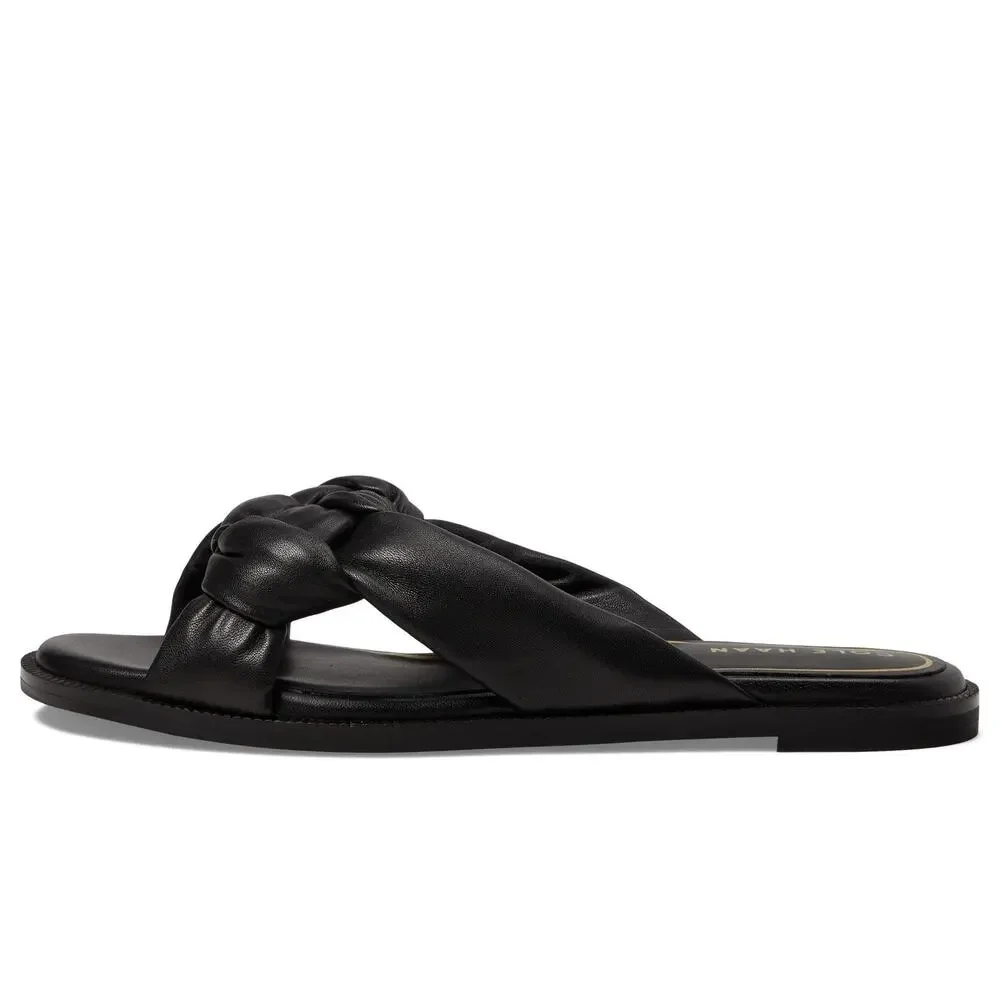 COLE HAAN ANICA LUX SLIP-ON SANDAL BLACK LEATHER 8.5 B (M)